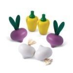 Fresh Produce Set C (Red Radishes, Garlics & Yellow Bell Peppers)