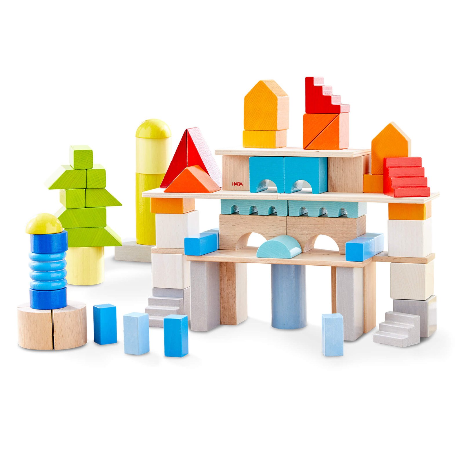colored-building-blocks-85pc-set-2010921001-1_1a4b7e07-0f0e-4bad-917a-60ec6ccfc51f.jpg Colored Wooden Building Blocks - 85 Piece Set - Image 1